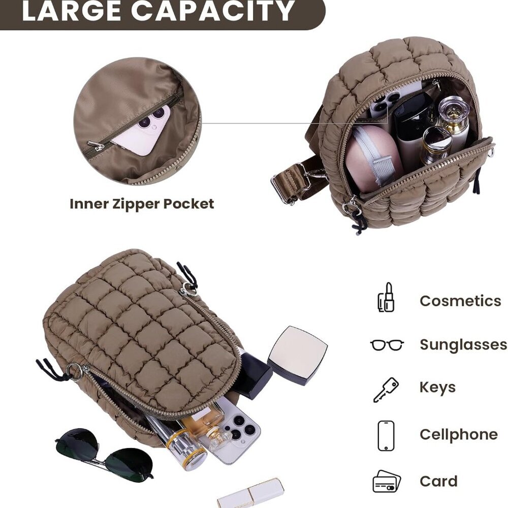 Stylish Puffer Sling Backpack with Adjustable Strap - Perfect for Daily Use - Picture 5 of 6